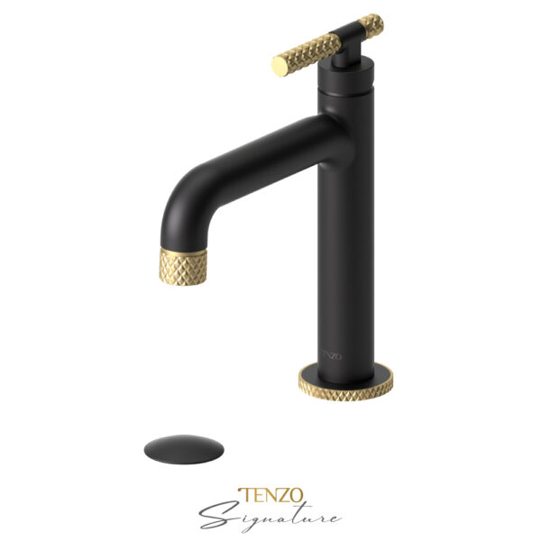 Tenzo Single hole lavatory faucet with (overflow) drain Bellacio-C matte black
