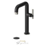 Tenzo Tall single lavatory faucet with (overflow) drain Bellacio-F matte black/brushed nickel