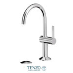 Tenzo Paloma single hole lavatory faucet chrome with (overflow) drain