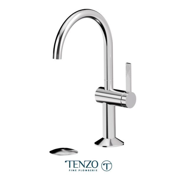 Tenzo Paloma single hole lavatory faucet chrome with (overflow) drain