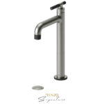 Tenzo Tall single lavatory faucet with (overflow) drain Bellacio-C brushed nickel/matte black