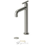 Tenzo Tall single lavatory faucet with (overflow) drain Bellacio-C brushed nickel