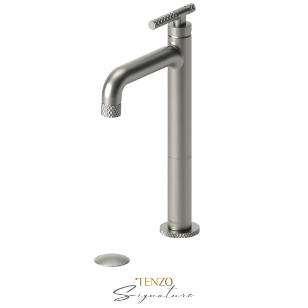 Tenzo Tall single lavatory faucet with (overflow) drain Bellacio-C brushed nickel