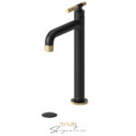 Tenzo Tall single lavatory faucet with (overflow) drain Bellacio-C matte black