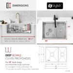 Stylish 25'' Versa25D Kitchen Sink, product view 3