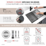 Stylish 25'' Versa25D Kitchen Sink, product view 4
