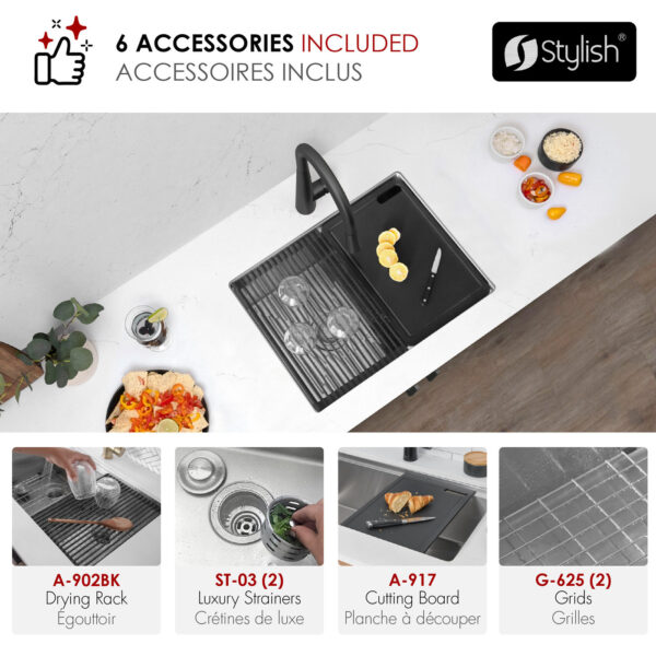 Stylish 25'' Versa25D Kitchen Sink, product view 7