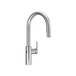 Riobel Lateral Pull-Down Touchless Kitchen Faucet With C-Spout — Stainless Steel